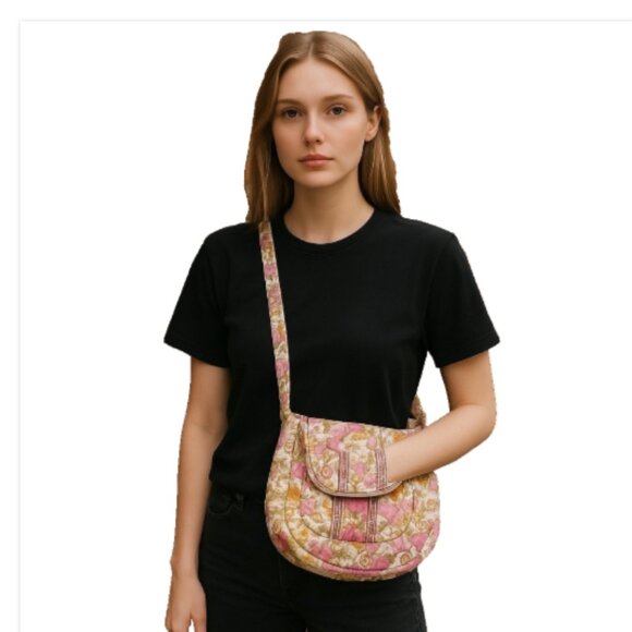 Vera Bradley Tea Garden Crossbody Bag Medium Multicolor Floral Retired Purse - Picture 1 of 10